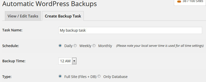 Backup WordPress blogs